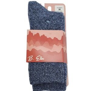 Cashmere Crew Socks Medium Blue Denim Marl B.ella Warm Fall Rory Ankle 7-9.5 M